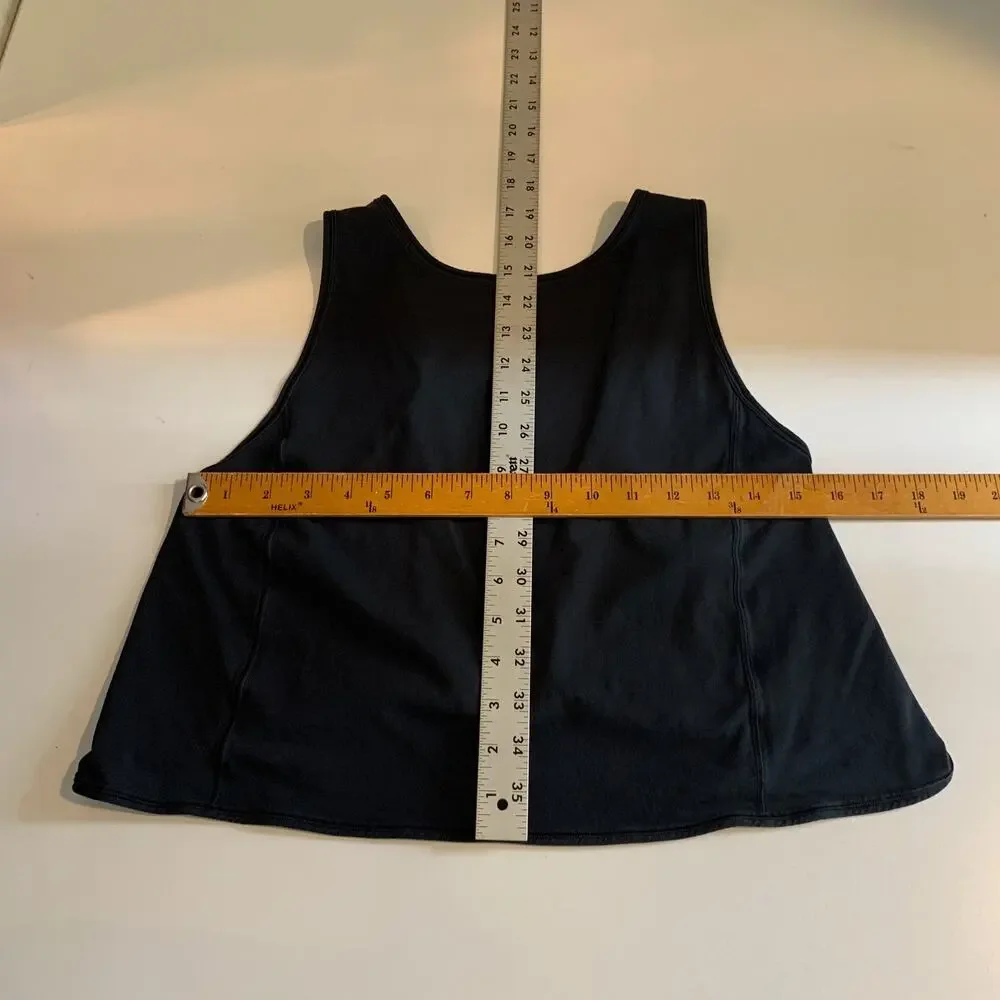 Lululemon Tank Top Womens 8 Black Sleeveless Open Back Twisted Lowcut Armholes